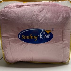 King Size Ultra Soft Solid Rose Blush Blanket Set